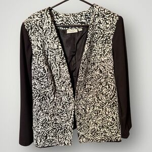 Dress Barn Black White Collarless Professional Blazer Size 2X